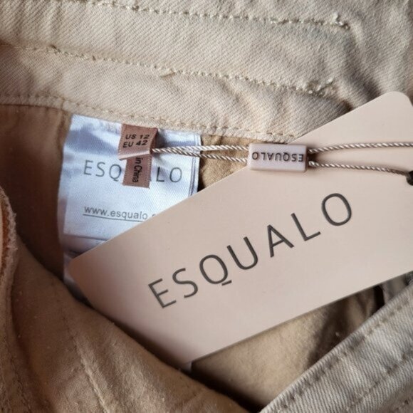 Esqualo High Waist Cotton Cargo Pants NWT Sz 12 - Picture 6 of 10